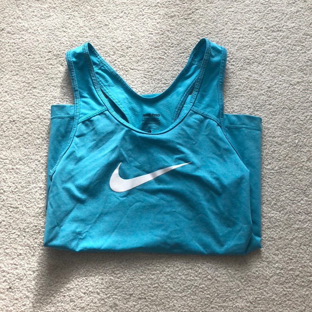 teal nike pro tank